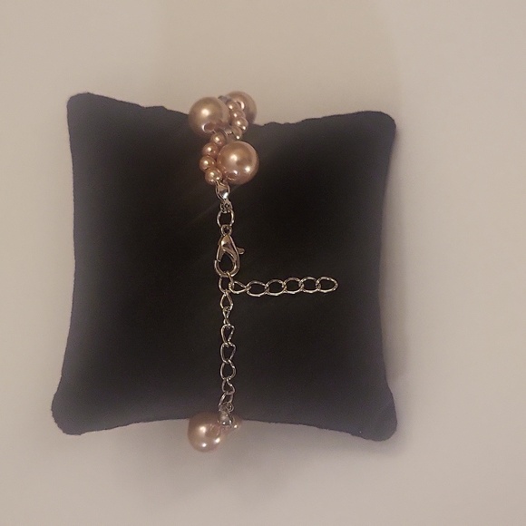 Blush Colored Bracelet  with Rhinestone Embellishment - Picture 2 of 6